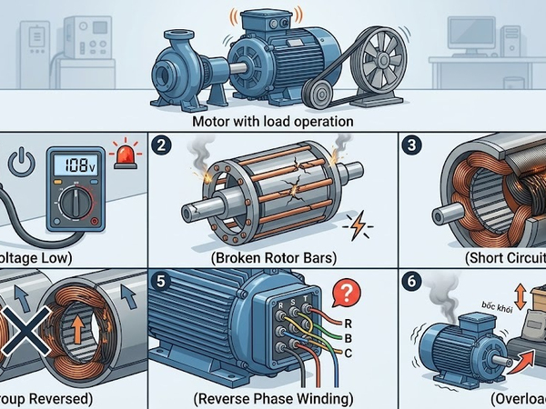 Motor with load runtime reasons for the slow speed