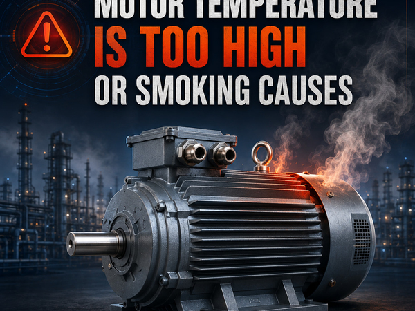 Motor temperature is too high or smoking causes